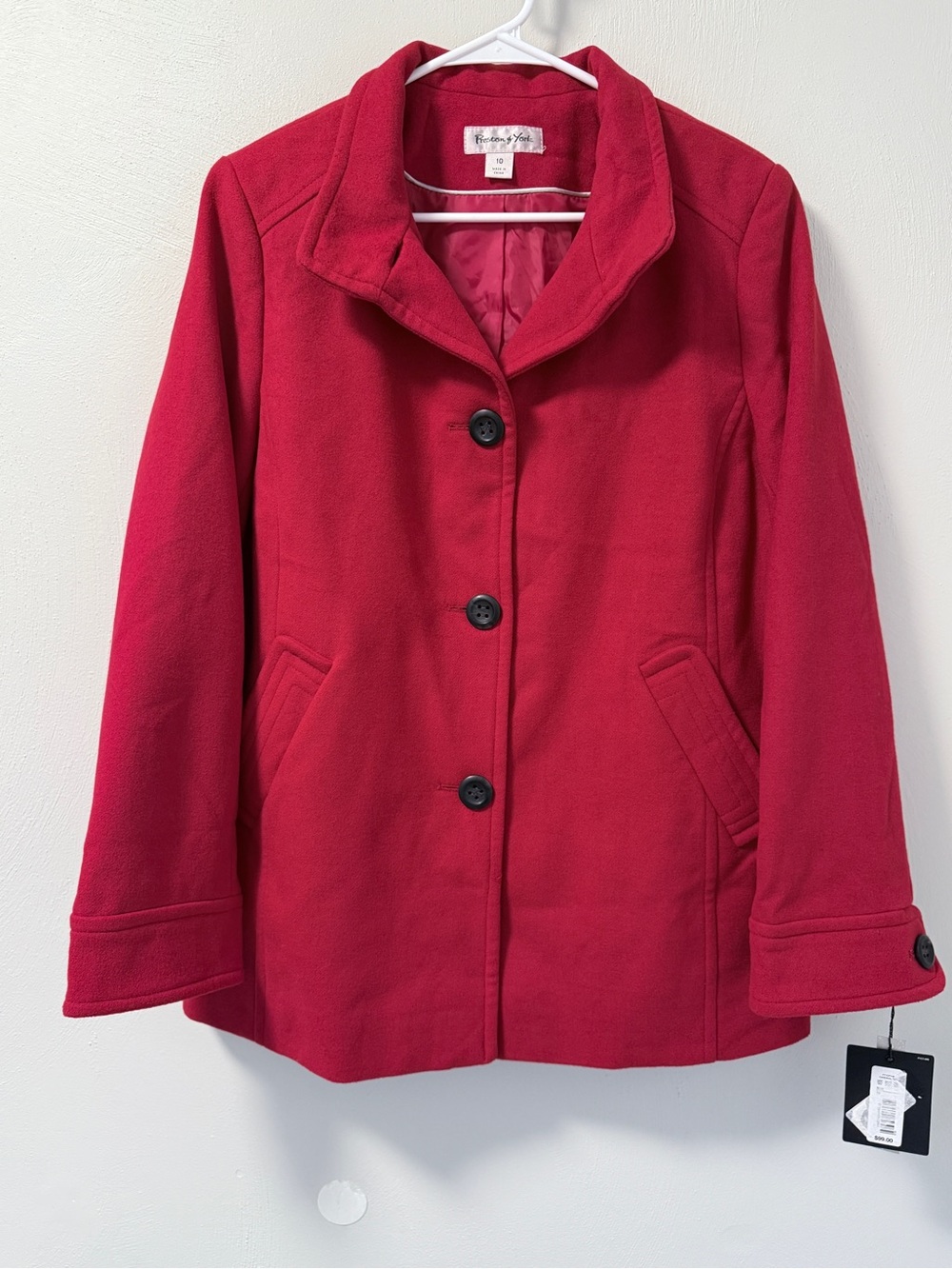 Preston & York Red Women's Pea Coat